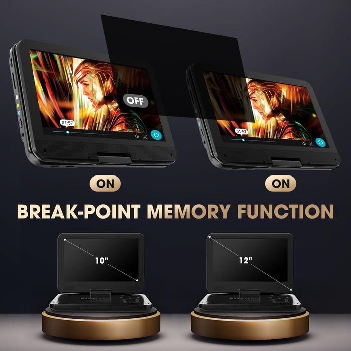 DBPOWER MK101 12 in Portable DVD Player