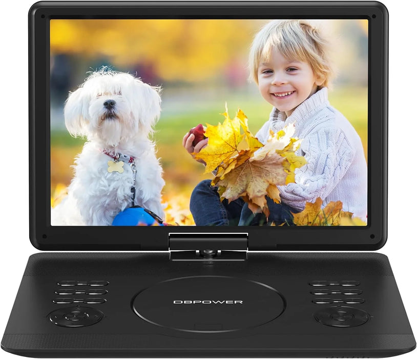 16.9" Portable DVD Player with 14.1" Swivel HD Screen,with Control Remote, 5-Hour Built-in Rechargeable Battery,Car Charger & AC Adapter, Supports CD/DVD/SD Card/USB/Sync TV, Regions Free