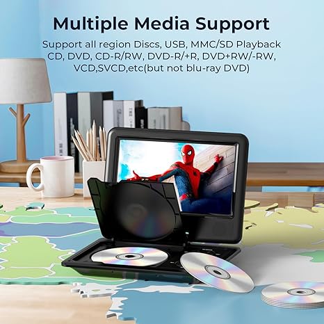 DBPOWER PD928 11.5 in Portable DVD Player with Built-in Rechargeable Battery