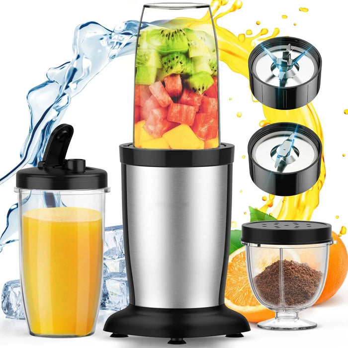 Portable Blender for Shakes and Smoothies, 6 Blades Personal Blender for Kitchen, Smoothie Blender and Grinder with 2 Blades, BPA-Free 10Oz & 17Oz Blender Cups,Mixer Blender for Fruits Protein Drinks