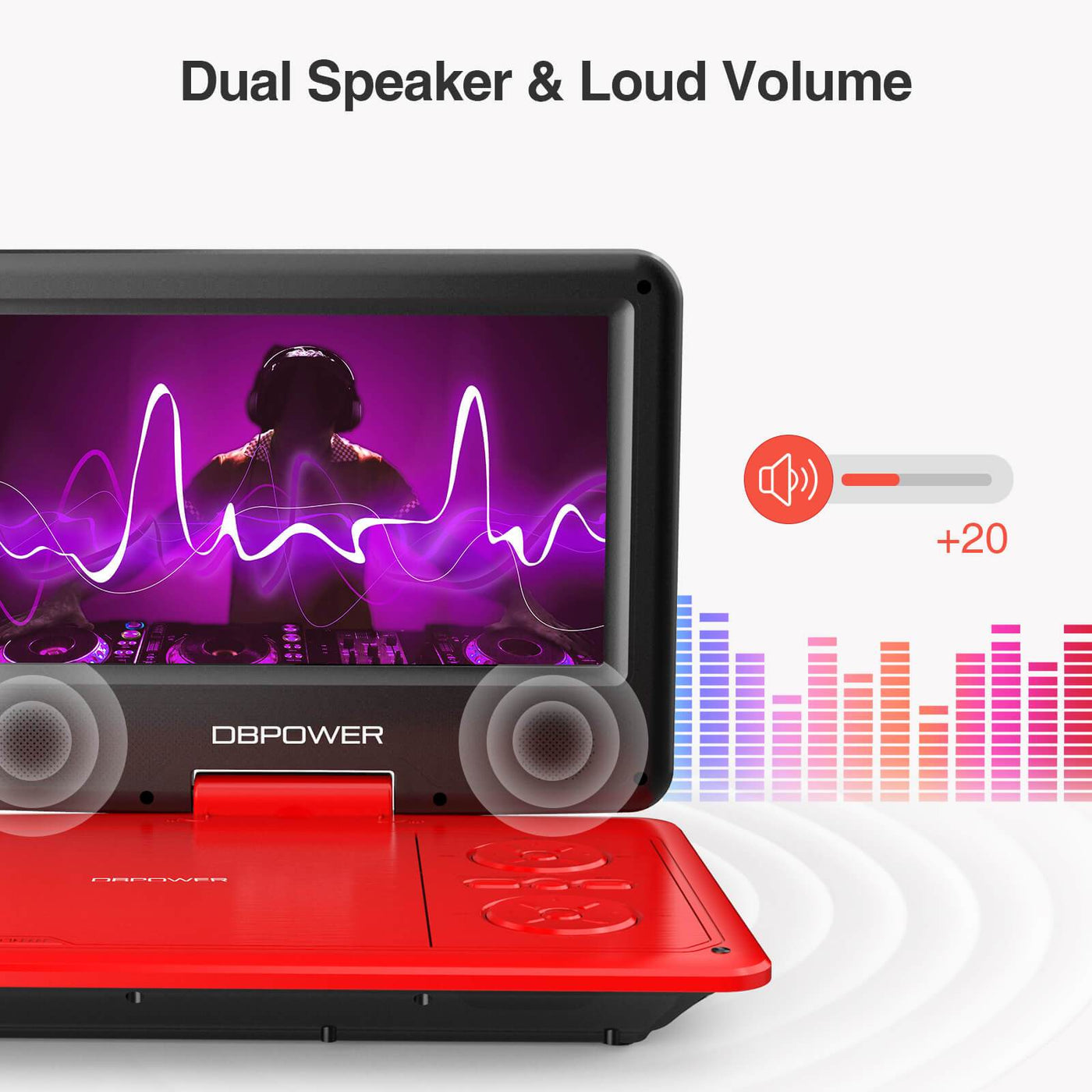 DBPOWER PD928 11.5 in Portable DVD Player with Builtin Rechargeable B